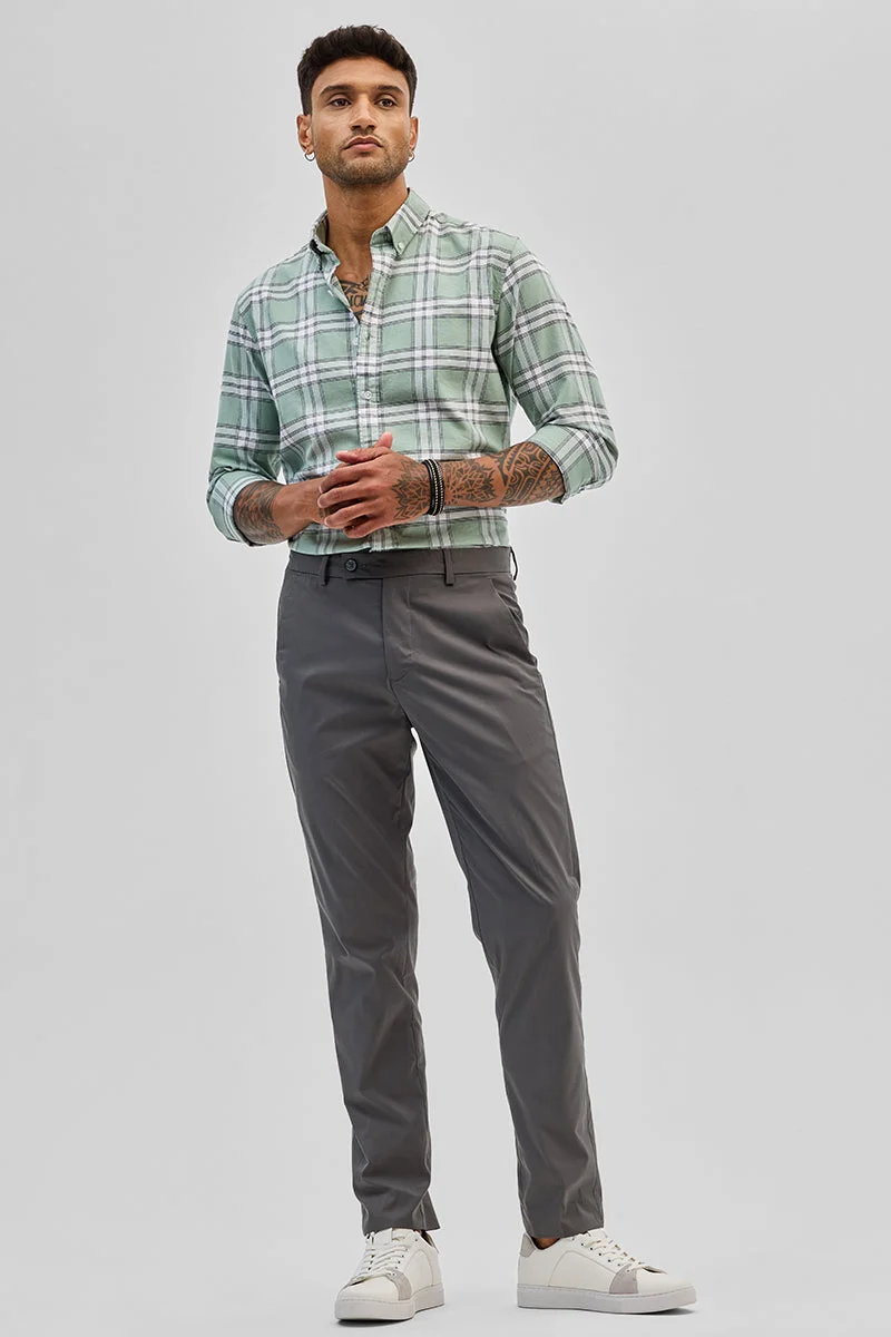Snitch Grey Grey Slim Fit Chinos for Men | Best Price UAE